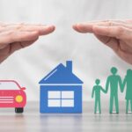 Concept of life, home and auto insurance